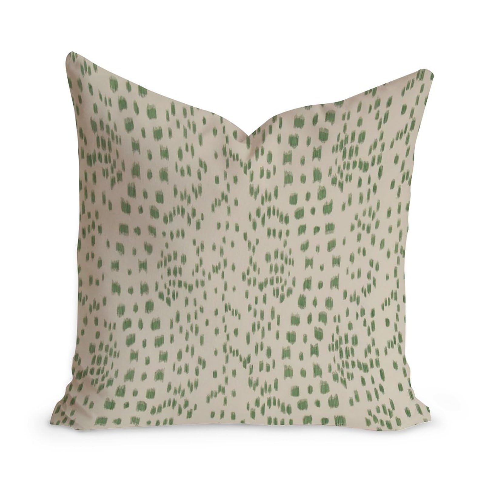 Manggou Decorative Cushion Cover Peridot Green Cheetah Print Sofa Pillow Cover Cream Green Animal Print Leopard Check Pillow Wit