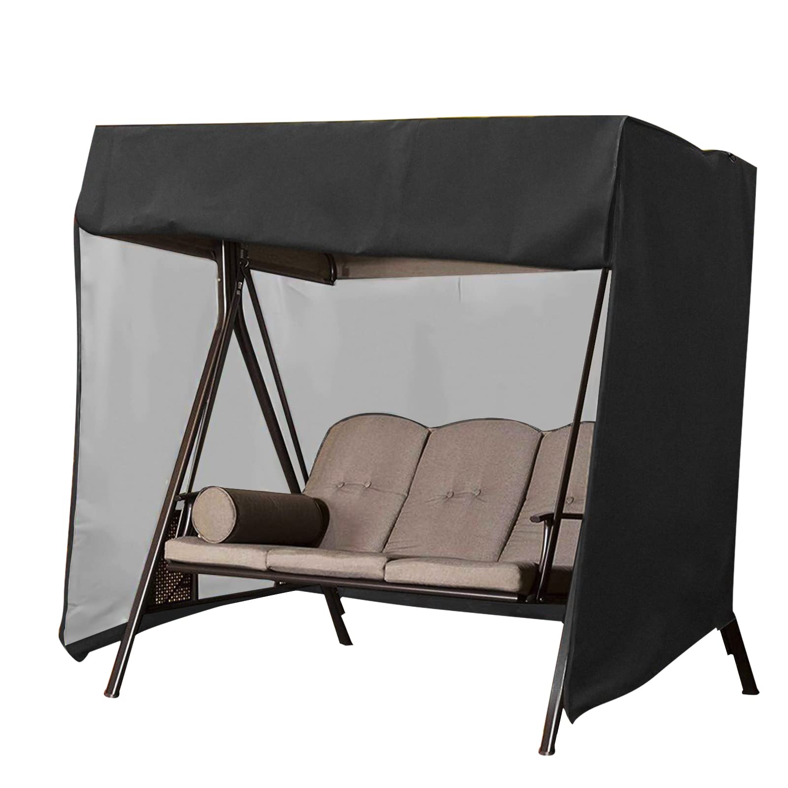 boyspringg Outdoor Swing Cover 3 Seater Waterproof, Patio Swing Cover 87x49x67 Inch, Porch Swing Cover for Outdoor Furniture, Du