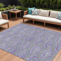 8 X 10 Lavender Sage And Ivory Geometric Washable Indoor Outdoor Area Rug