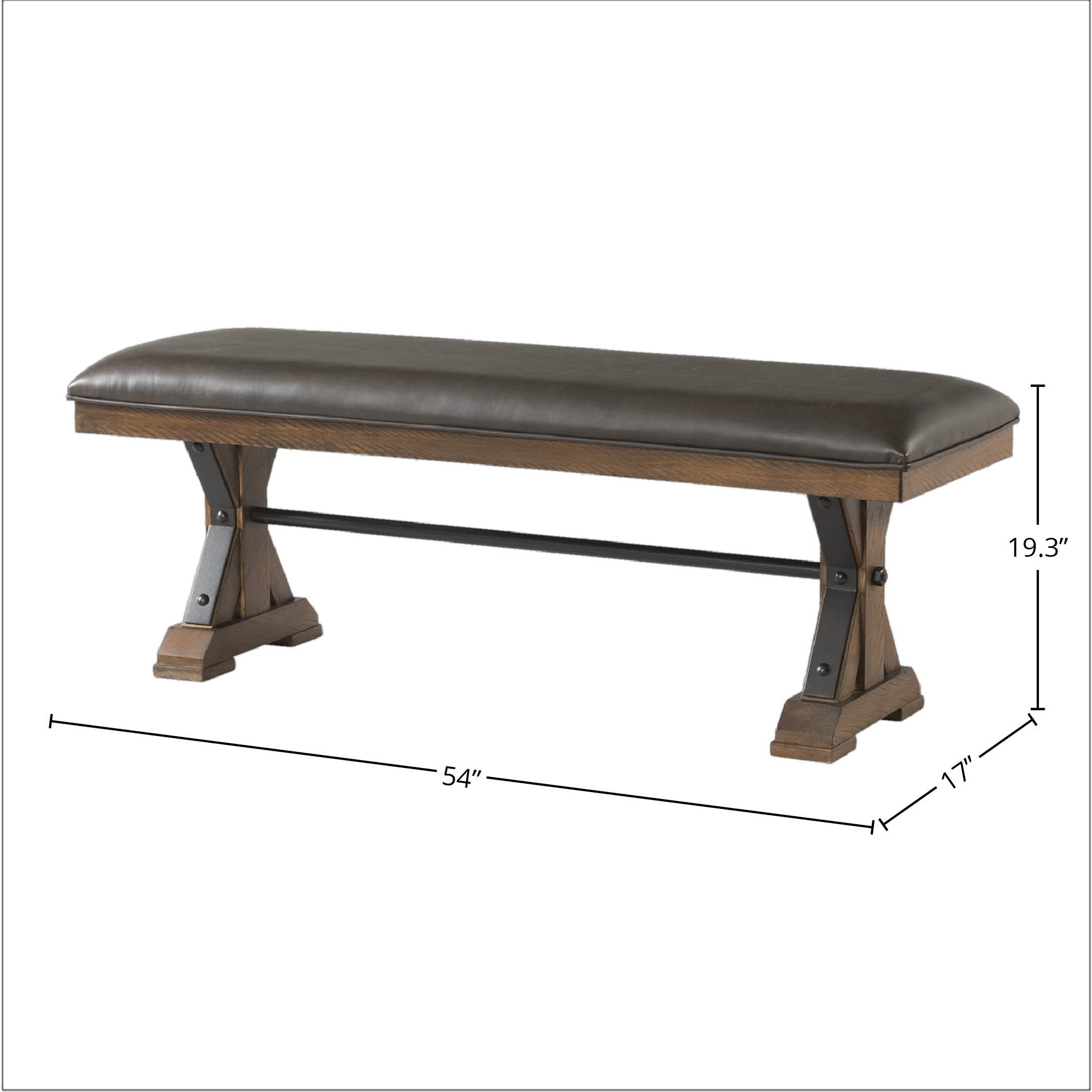 Intercon Taos Canyon Brown Cushion Dining Bench - Thumbnail 3