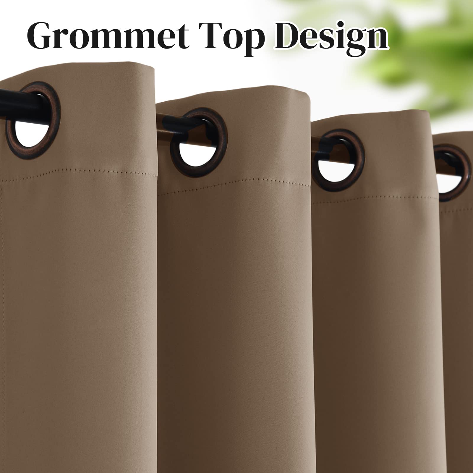 Rose Home Fashion Blackout Thermal Insulated Curtain - Antique Bronze Grommet Top For Bedroom Or Living Room,Grommet Curtain, So