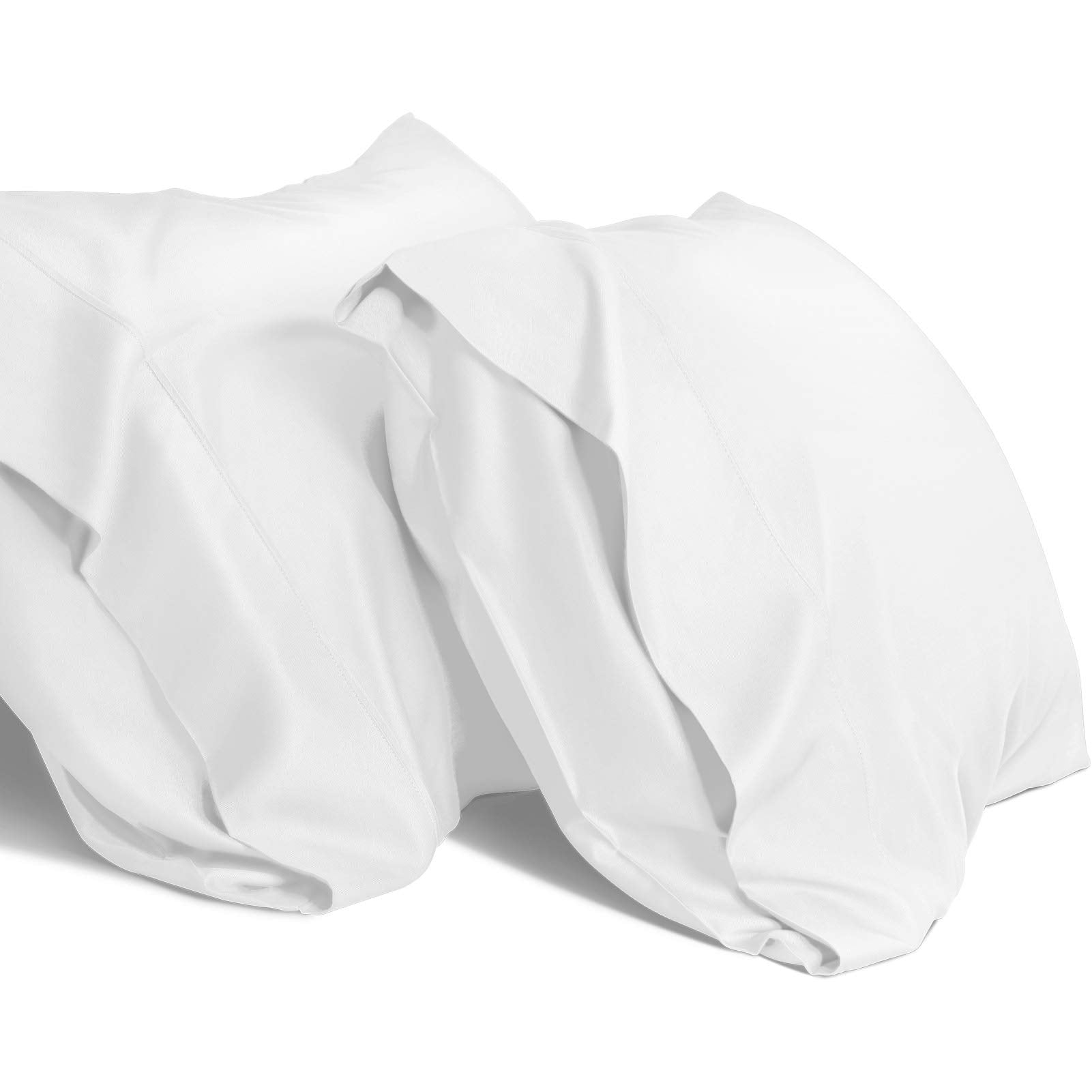 Wishsmile White Cooling Pillowcases,2 Pack,20X36 Inches