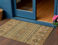 3 X 5 Beige Taupe And Gold Tribal Washable Indoor Outdoor Area Rug