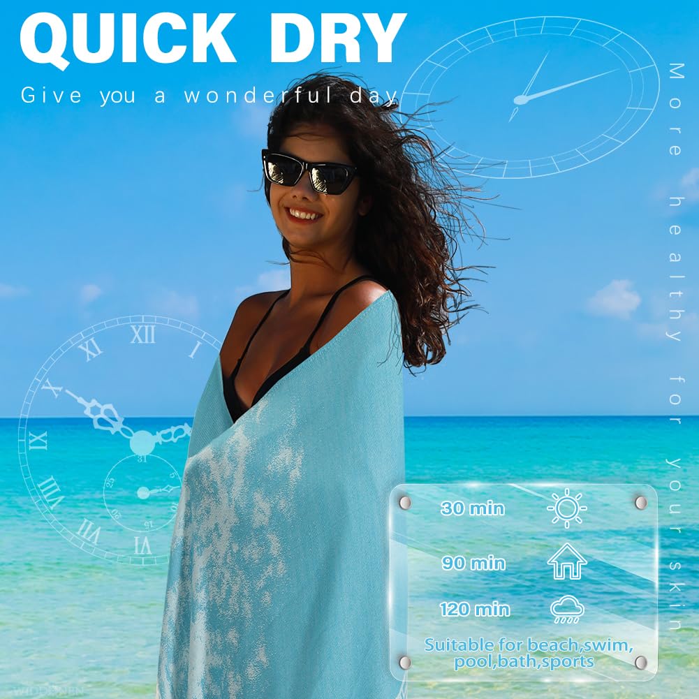 2 Pack Turkish Beach Towel Quick Dry Absorbent Cotton Lightweight Thin Bathroom Bath Pool Swim Towels Extra Large Oversized Sand