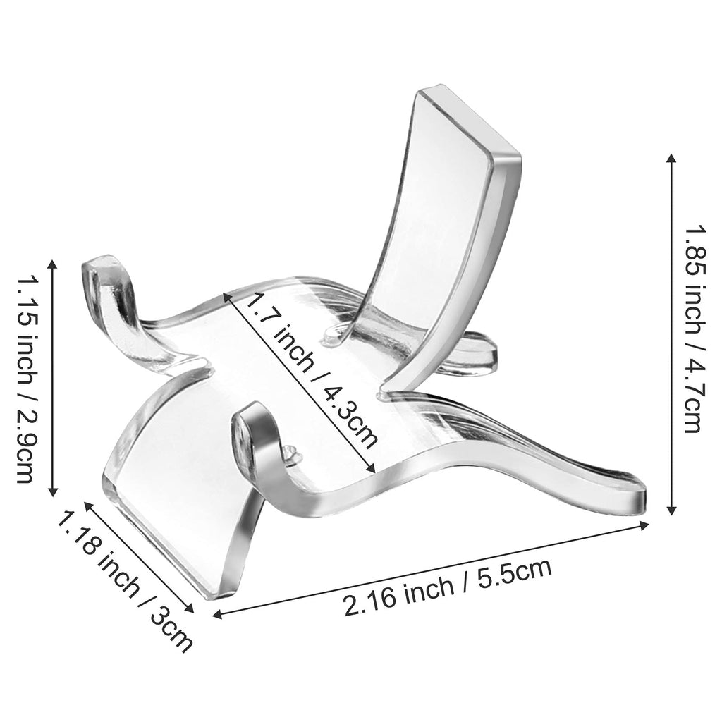 Jetec 20 Pieces Acrylic Display Holder Rock Stand Clear Display Easel Stands Pedestal Small Collectibles Display Stands For Disp