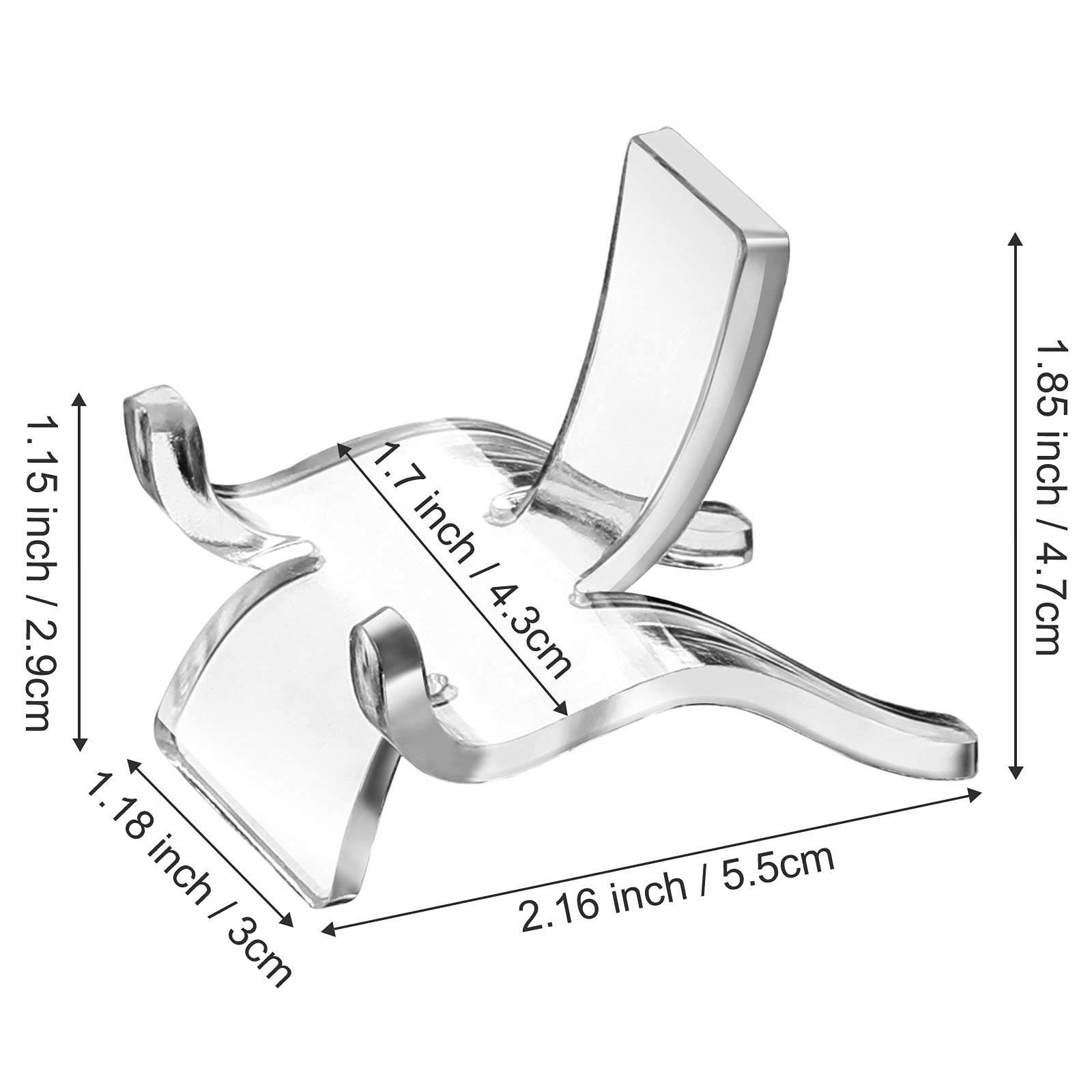 Jetec 20 Pieces Acrylic Display Holder Rock Stand Clear Display Easel Stands Pedestal Small Collectibles Display Stands For Disp