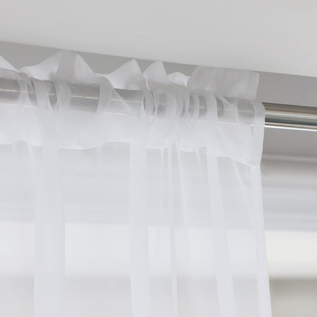 Window White Sheer Curtains 120 Inches Long 2 Panels Sheer White Curtains Basic Rod Pocket Panel For Bedroom Children Living Roo