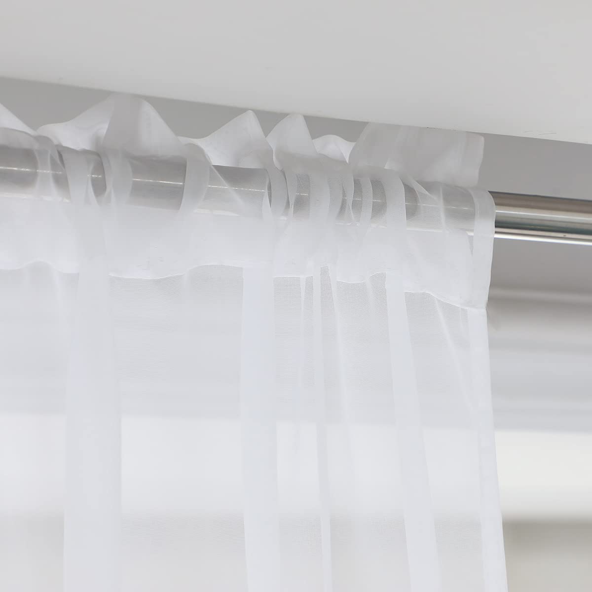 Window White Sheer Curtains 120 Inches Long 2 Panels Sheer White Curtains Basic Rod Pocket Panel For Bedroom Children Living Roo