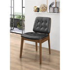 Coaster Furniture Redbridge Tufted Back Natural Walnut and Black (Set of 2) Side Chair 106596