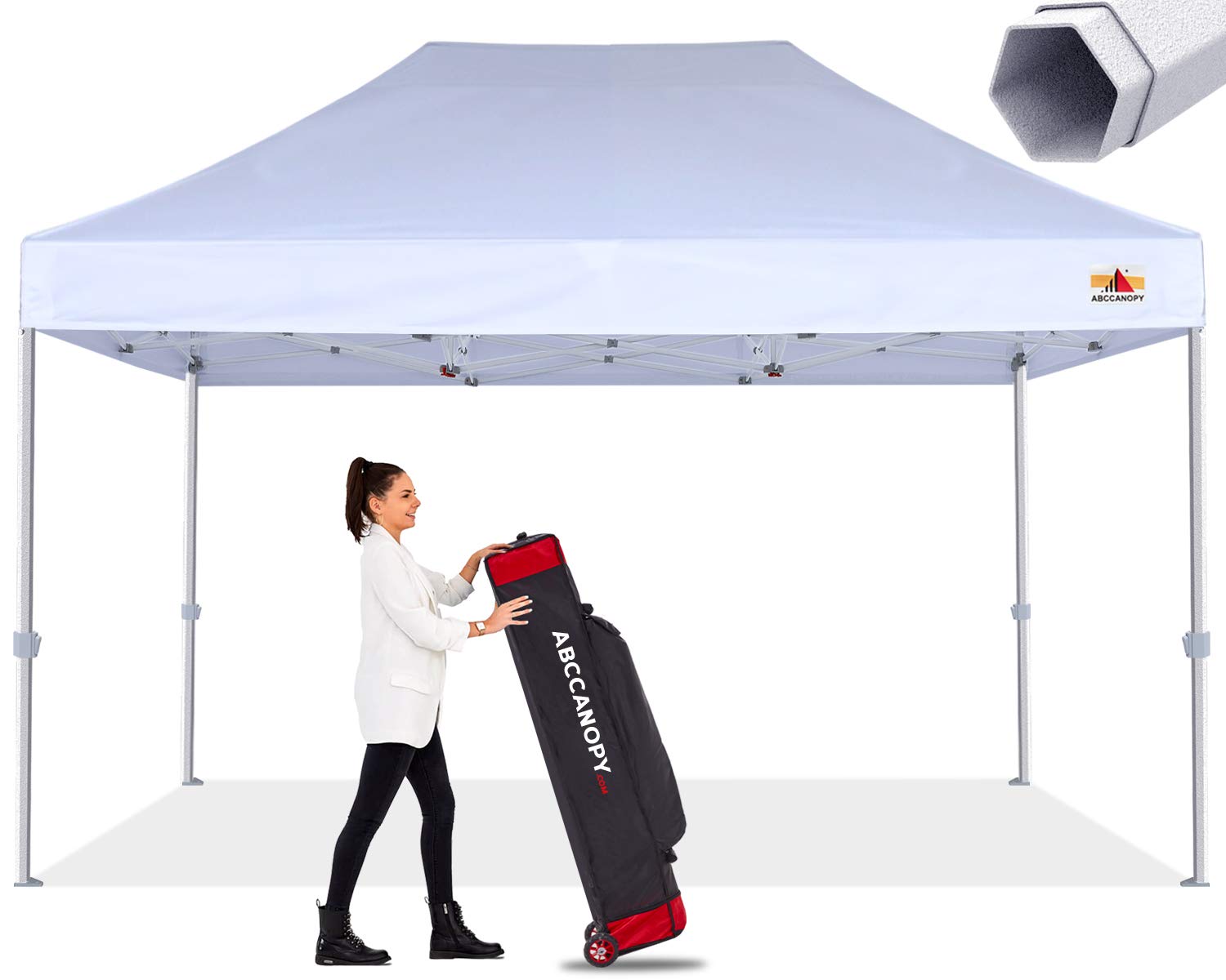 Abccanopy Commercial Ez Pop Up Canopy Tent 10X15 Premium-Series, White
