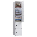 MAGINELS 5 Cube Storage Cabinet, Narrow Clothes Storage with Doors,Tall Plastic Standing Organizer Shelves for Small Spaces,Use 