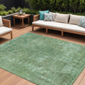 8 X 10 Sage And Mint Green Abstract Washable Indoor Outdoor Area Rug
