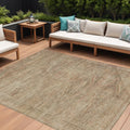 9 X 12 Beige And Taupe Aztec Washable Indoor Outdoor Area Rug
