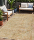 5 X 8 Linen And Wheat Aztec Washable Indoor Outdoor Area Rug