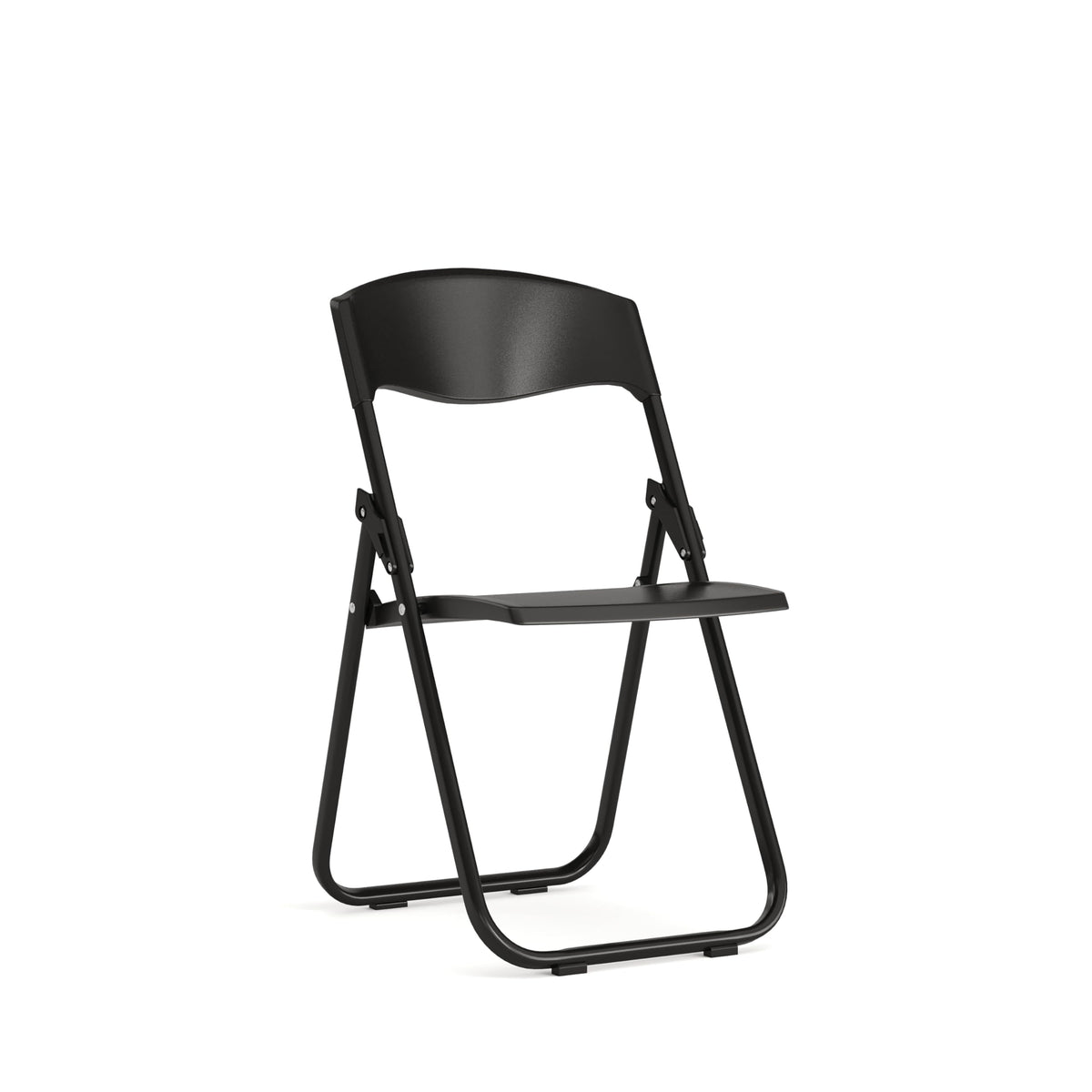 Flash Furniture Hercules Series 500 Lb. Capacity Heavy Duty Black Plastic Folding Chair With Built-In Ganging Brackets