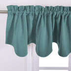 Nicetown Window Blackout Valances For Bedroom, Thermal Insutaled Room Darkening Rod Pocket Valances For Small Window, 52 Inch Wi