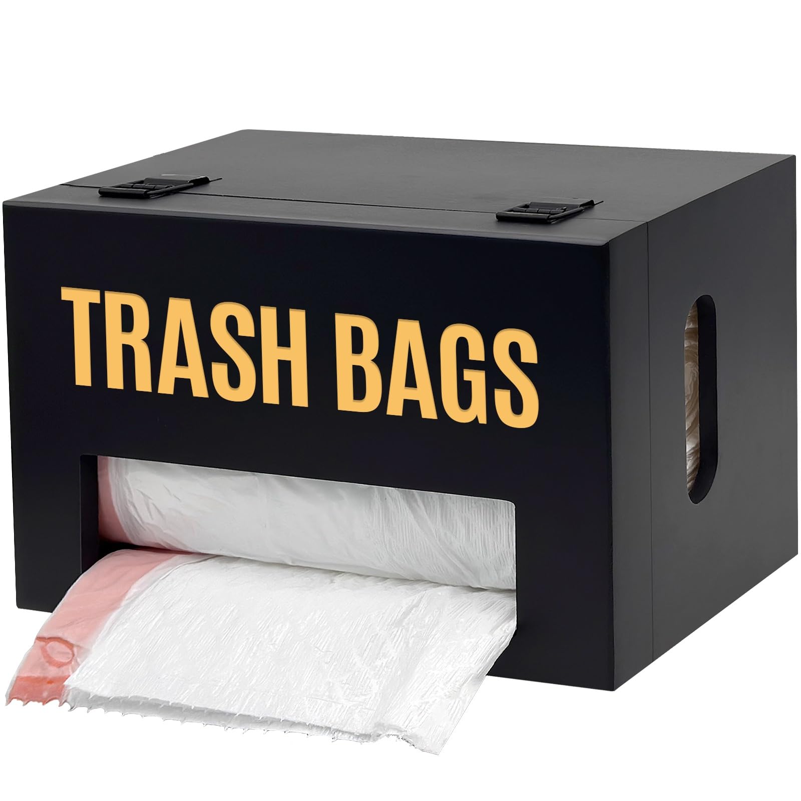 Libreshine Extra Large Black Bamboo Trash Bag Organizer Roll Holder, Fits Costco & Sam'S Club Jumbo Rolls, Under-Sink, Cabinet &