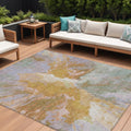 10 X 14 Rust And Lavender Abstract Washable Indoor Outdoor Area Rug