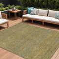 8 X 10 Sage And Gold Striped Washable Indoor Outdoor Area Rug