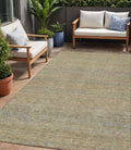 5 X 8 Beige And Taupe Striped Washable Indoor Outdoor Area Rug