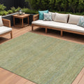 8 X 10 Wheat And Sage Striped Washable Indoor Outdoor Area Rug