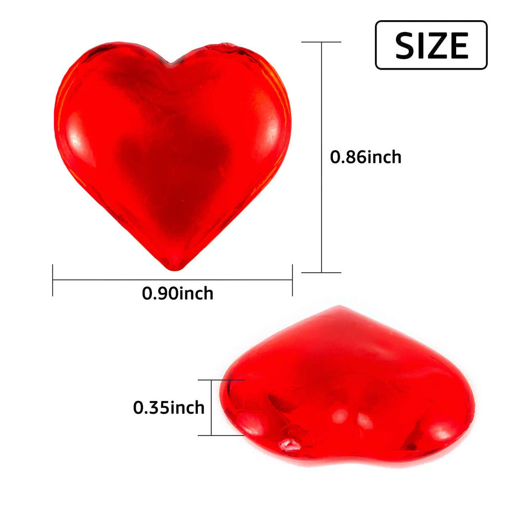 Red Acrylic Heart Translucent Hearts Shaped Crystals Gems For Table Scatter, Valentine'S Day, Wedding, Artwork, Birthday Party D