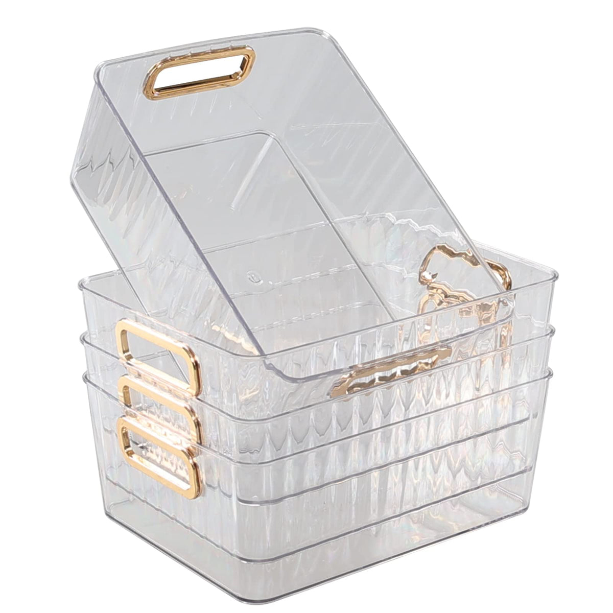 Innouse 4 Packs Pantry Freezer Organizer Bins, Small Plastic Container Bin