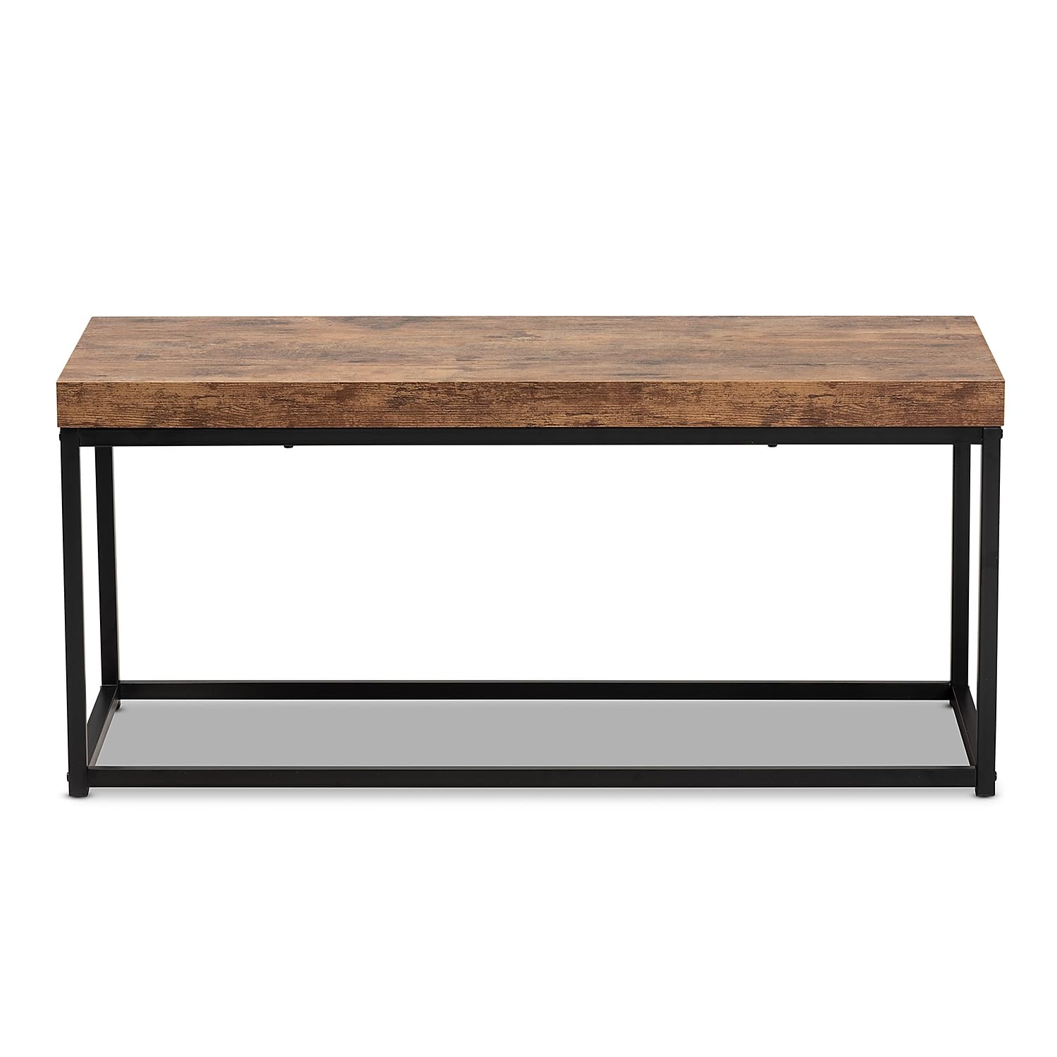 Baxton Studio Bardot Wood Bench, Walnut Brown and Black (207-12489-HiT)
