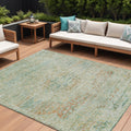 10 X 14 Sage And Copper Medallion Washable Indoor Outdoor Area Rug