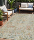 5 X 8 Tan And Beige Medallion Washable Indoor Outdoor Area Rug