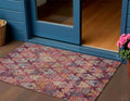 3 X 5 Rust Gold And Blush Aztec Washable Indoor Outdoor Area Rug