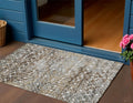 3 X 5 Brown And Beige Argyle Washable Indoor Outdoor Area Rug
