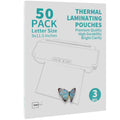 Binditek 50 Pack Thermal Laminating Pouches, 3 Mil Laminating Sheets, 9X11.5 Inches, Letter Size, Clear, Heatseal, For Students