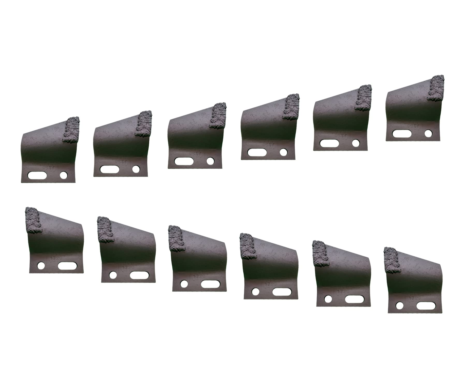 Digger Supply 6Rh + 6Lh Carbide Cupped Trenching Teeth, B136024 And B136025, Fits 1.65' And 1.75' Pitch Chains.