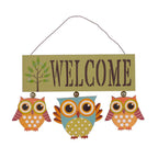 Attraction Design Primitive Country Wood Welcome Owl Sign Door Hanging Owls Decor Wall Art
