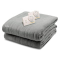 Biddeford Blankets Comfort Knit Electric Heated Blanket With Analog Controller, Queen, Grey