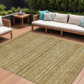 10 X 14 Artichoke Green Gold And Beige Southwestern Washable Indoor Outdoor Area Rug