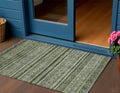 3 X 5 Olive Green Gray And Fern Green Southwestern Washable Indoor Outdoor Area Rug