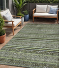 5 X 8 Olive Green Gray And Fern Green Southwestern Washable Indoor Outdoor Area Rug