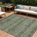9 X 12 Olive Green Gray And Fern Green Southwestern Washable Indoor Outdoor Area Rug