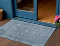 3 X 5 Blue And Beige Abstract Washable Indoor Outdoor Area Rug