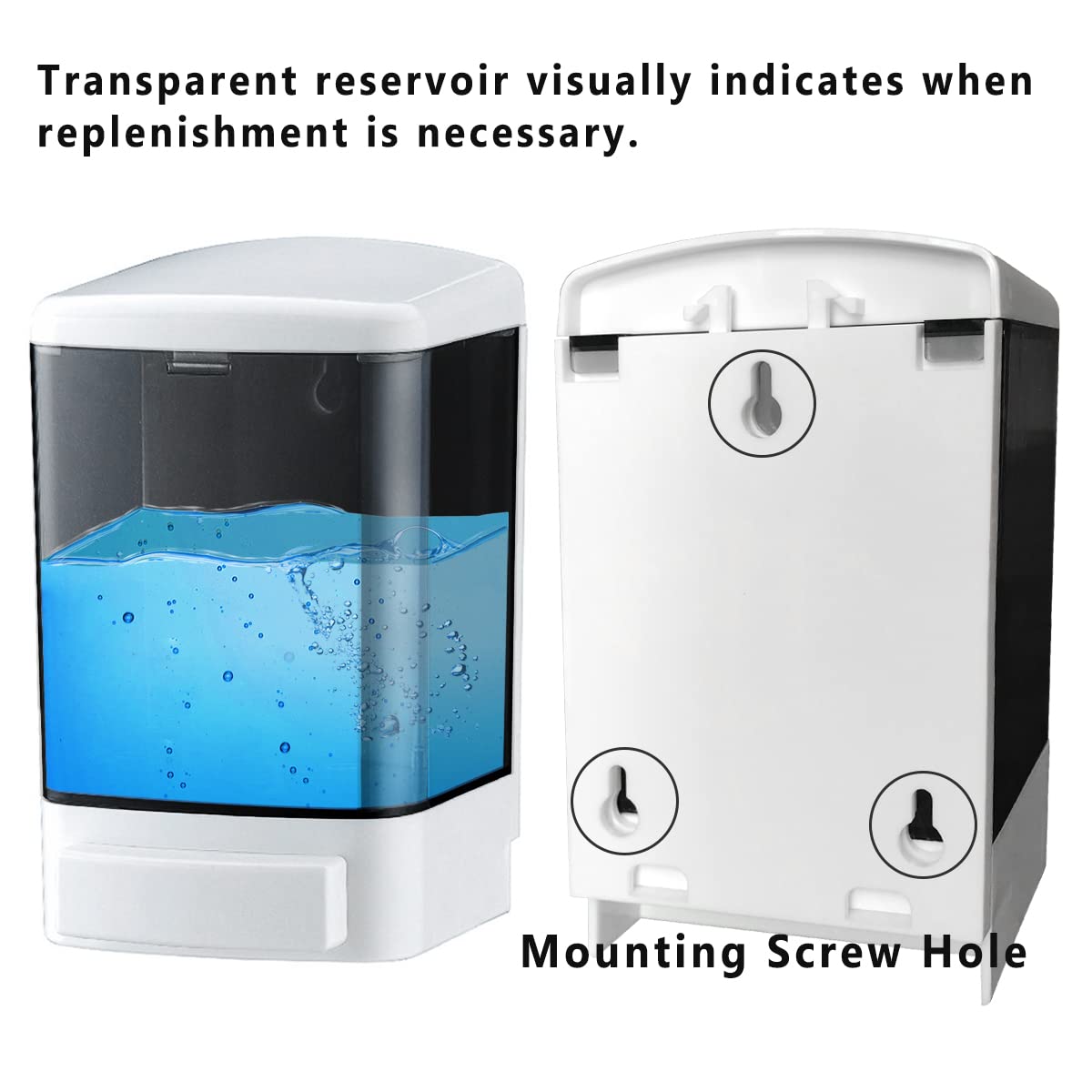 Iealods Manual Soap Dispenser 33.8Oz / 1000Ml Wall Mounted Soap Dispenser Hand Commercial Soap Dispenser For Bathroom Kitchen Ho