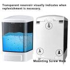 Iealods Manual Soap Dispenser 33.8Oz / 1000Ml Wall Mounted Soap Dispenser Hand Commercial Soap Dispenser For Bathroom Kitchen Ho