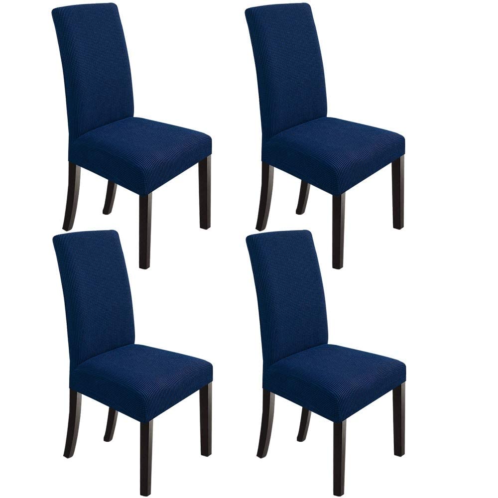 Northern Brothers Chair Covers For Dining Room 4 Pack Navy Blue Chair Covers Super Fit Washable Kitchen Chair Protector Cover For Dining Room, Hotel, Ceremony