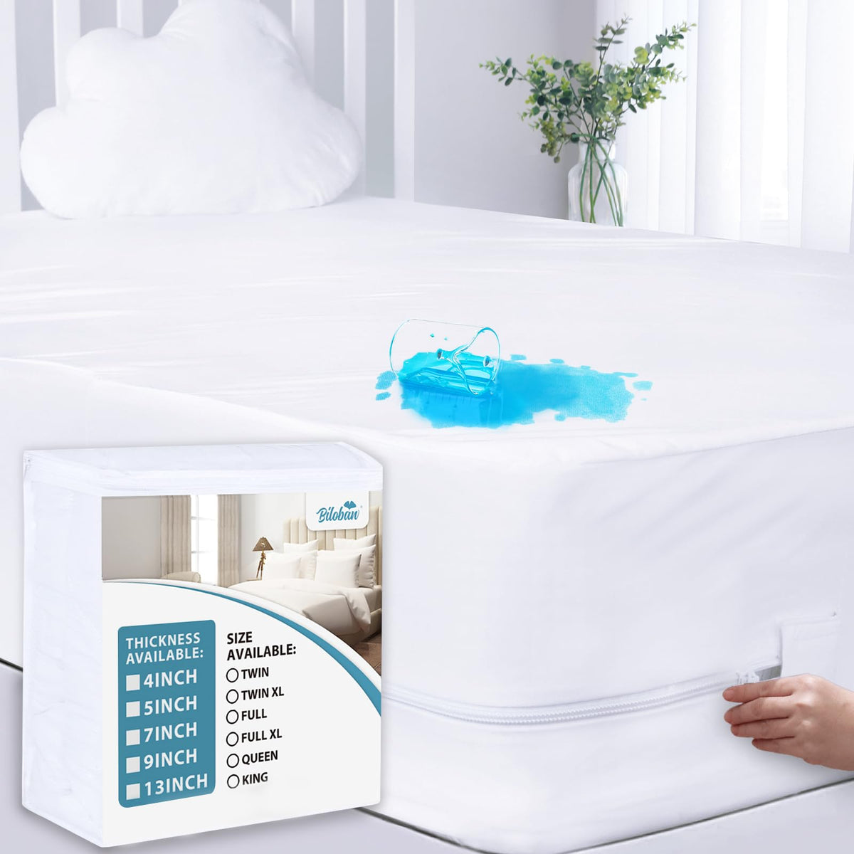 Waterproof Mattress Protector Zippered Twin Xl (5/9 Inches), Mattress Cover & Mattress Encasement Twin Extra Long, 100% Waterpro