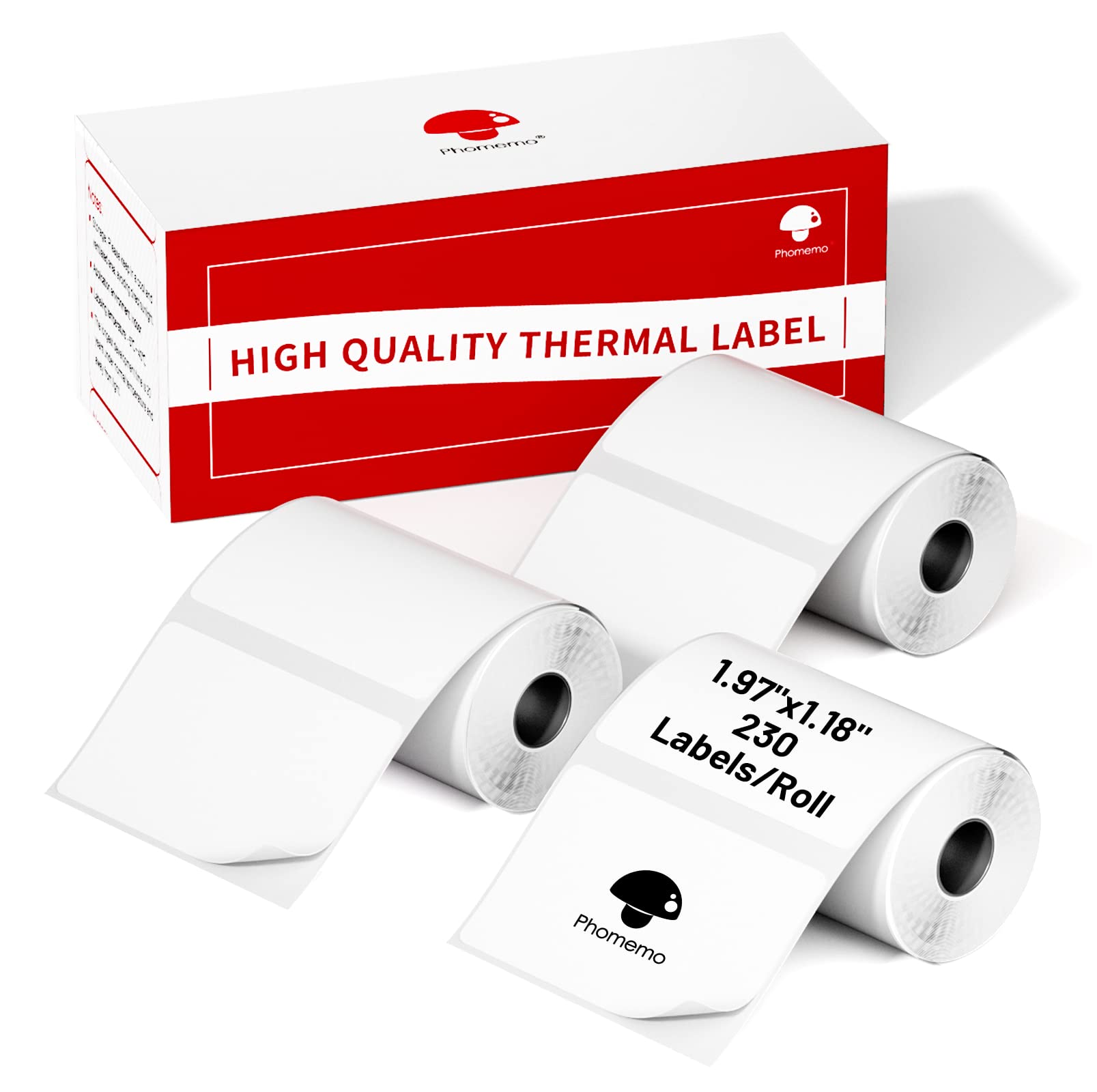 Phomemo 3 Rolls M110/M221/M220/M120/M200/M110S Thermal Paper 1.97'X1.18'(50X30Mm)- Multi-Purpose Square Self-Adhesive Label Fo