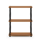 Furinno Turn-N-Tube 3-Tier Compact Multipurpose Shelf Display Rack With Classic Tube, Light Cherry/Black