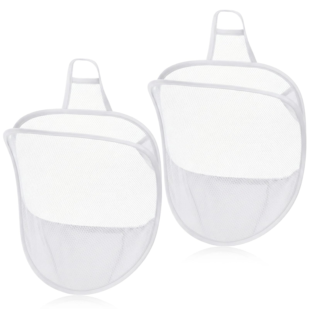 2 Pack Foldable Mesh Hanging Laundry Hamper, SpaceSaving Wall Mounted Dirty Clothes Organizer Small Over the Door Laundry Baske