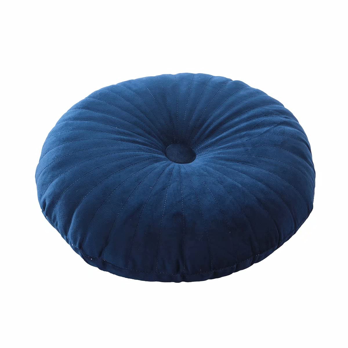 Hlovme Round Pillow Cushion For Couch Velvet Decorative Small Throw Pillow Solid Color For Living Room Bed Floor 13.7   , Navy B