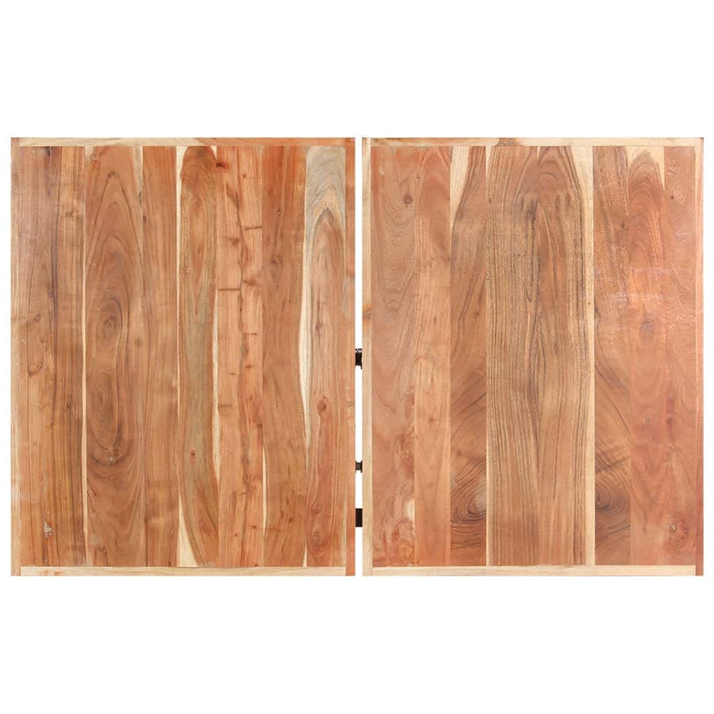 vidaXL Solid Acacia Wood Coffee Table with Powder-Coated Iron Legs - Sturdy and Durable - Classic Design - Easy Assembly - Unique Wood Grain Design
